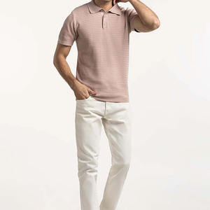 เสื้อโปโลถักเนื้อผ้าทอลายแบบสมาร์ทแคชวล ดูดีมีระดับ เสื้อโปโลถักเนื้อผ้าทอลายสำหรับผู้ชาย ดีไซน์ปกคลาสสิก - Product Image 2