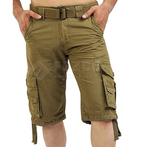 Online Sale Latest Design Solid Casual Cotton Men's <b>Cargo</b> <b>Shorts</b> 2025 <b>Lightweight</b> Quick Dry Breathable High Waist - Product Image 1