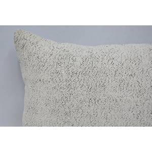 Oreiller en laine beige de style Kantha à motif de toile vintage 20x28 pouces brodé avec technique tissée - Product Image 2