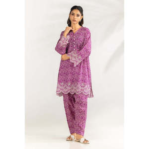 Ensemble coordonné bohème tendance pour femme en mousseline imprimée avec logo brodé, taille XS, pour tenues printemps/été - IPST-77425 - Product Image 5