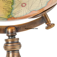 Globe terrestre de 8 pouces 20cm, carte du monde bleue et argentée pour la décoration de bureau, support en bois, globe de table 12 pouces pour décoration de table