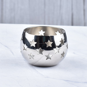 High Quality Designer Handmade Brass Copper <b>Star</b> Cut T-<b>light</b> Votive Silver for Christmas Home Decor Weddings Ambience Lifestyle - Product Image 2