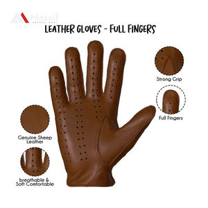 Guantes de trabajo de cuero, guantes de jardinería recorte de flores motocicleta conducción seguridad para guantes de hombre - Product Image 3