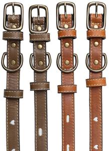 Collar De Perro De Cuero Clásico Artesanal Con Hebilla De Latón Y Anillo D - Product Image 6