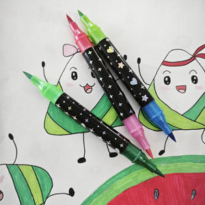 Pennarelli artistici a doppia punta, 24 colori, set da 12 pezzi con due colori di vernice e finitura lucida per disegno e pittura - Product Image 5
