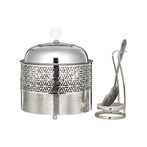 Hand Carved Round Wooden Hot <b>Pot</b> with Silver Detailing Complete with Wooden Stand and High-Quality Design for Chapati Serving - Product Image 5