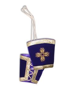 Regalia Lodge Craft Officers Regalia Cuffs Gauntlets Masonic Regalia Gauntlet Cuffs con flecos plateados Bordado personalizado y Col - Product Image 4