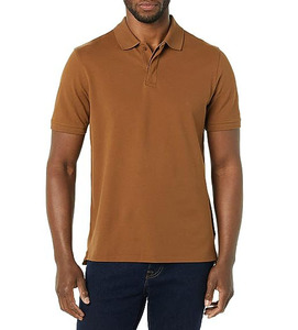 100% coton tricoté tissu hommes POLO chemises vêtements de sport à manches courtes coupe régulière col rabattu Golf Polo T-Shirts hommes - Product Image 4