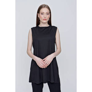 Tunique sans manches noire - Haut décontracté de loisirs - Product Image 2