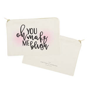 Adorable trousse de toilette en toile de coton avec motif lettres, portable, « Oh You Make Me Blush» - Product Image 2