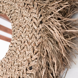 Handmade Bohemian Seagrass Hyacinth Decor <b>Mirror</b> <b>Vintage</b> <b>Wall</b> Mounted Hanging Design Custom Size High Quality 1.2" Thickness - Product Image 4