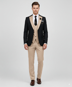 Costume d'affaires tendance, robe de marié, costume de mariage, 3 pièces, vêtements pour homme élégant, couleur et taille personnalisées, haute rue - Product Image 2