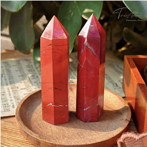Belle tour en jaspe rouge, pointe de pierre naturelle, obélisque, baguette, spécimens minéraux, Reiki, méditation, cristaux énergétiques - Product Image 1