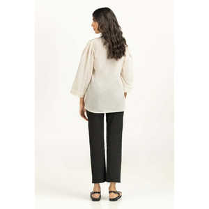 Blusa de Lino para Mujer, Cuello Alto, Estilo Vintage, Decoración con Botones, Holgada, para Uso Diario, WM-CS-SS24-023, Disponible para Primavera y Otoño, Talla XL - Product Image 4