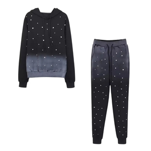 Ensemble de survêtement d'hiver décontracté avec sweat à capuche zippé et pantalon de jogging, qualité supérieure, élégant, confortable, tendance, respirant, doux, streetwear - Product Image 1