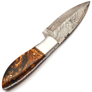 Couteau de chasse et de camping à lame fixe en acier inoxydable personnalisable, manche en résine, lavable au lave-vaisselle, écologique, de haute qualité - Product Image 1