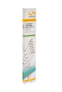 Corde à linge extensible en acier blanc 120 x 85,5 cm (Sauvic 89730) - Product Image 4