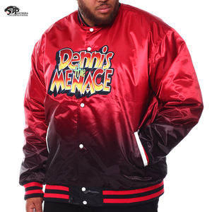 Veste en satin bicolore avec coutures durables et doublure intérieure lisse Col montant Logos imprimés de la saison hivernale - Product Image 5