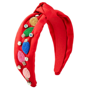 Bandeau de cheveux de Noël festif brodé de perles pour femmes, bandeau de cheveux de Noël luxueux orné de perles de graines, vente en gros - Product Image 1