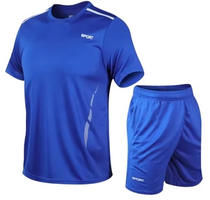 Ensembles de course à séchage rapide pour hommes, respirants, pour la randonnée, la pêche, T-shirt court, doux, élastique, tenues de sport pour la salle de gym, sports de plein air - Product Image 5
