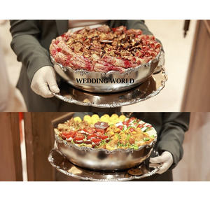 Tazón de chocolate con acabado plateado mate con bandeja Tazón dulce de diseñador de la mejor calidad Forma redonda Venta al por mayor Tazón de chocolate nuevo - Product Image 1