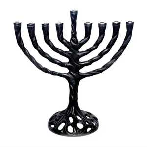 Wholesale Customised Sleek Bronze Tree Life Design Metal Menorah Hanukkah <b>Candle</b> <b>Holders</b> <b>Lantern</b> Jars for Christmas Oil Lighting - Product Image 3