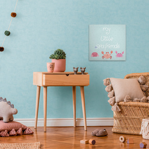 Hecho en Alemania-Cuadro de lienzo para decoración del hogar Mundo submarino-Impresión de Arte de pared moderno Azul Verde-Marco de Camilla de lona - Product Image 3