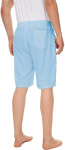 Shorts de bain décontractés pour hommes, avec cordon de serrage, taille élastique, coupe ajustée, en coton, pour la course et le sport, tendance mode, vêtements d'été - Product Image 2
