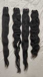 Cabello crudo Remy 100%, venta al por mayor, paquete de fabricantes de Color negro virgen, extensiones de cabello humano tejido indio de templo ondulado Natural - Product Image 6
