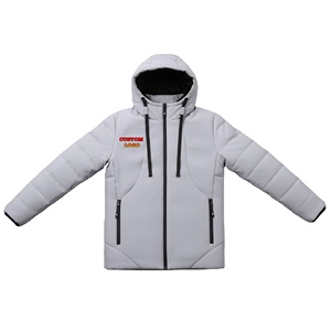 Blouson matelassé homme de qualité supérieure, style urbain, col montant, imperméable, à capuche, couleur unie, coupe bomber, fermeture éclair, Hiver 2026 - Product Image 1