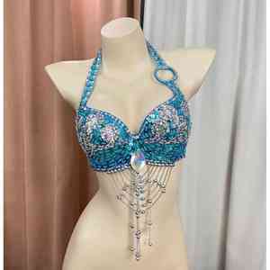 Venta caliente con sujetador de precio razonable con cuentas de encaje traje de danza del vientre con alta calidad - Product Image 3