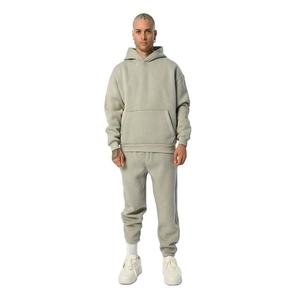 Custom Men's Heavy Weight Cotton 2-Piece <b>Oversized</b> Hoodie Print Sweat Suit Sports <b>Joggers</b> Set for Winter at Wholesale Price - Product Image 1