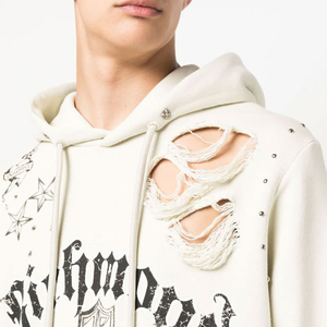 Suministro directo de fábrica Nuevo diseño Hombres Sudadera con capucha desgastada Estilo básico Hombres de moda Sudadera con capucha desgastada - Product Image 6