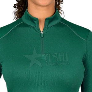 เสื้อ1/4ขี่ม้าแขนยาวมีซิปเสื้อขี่ม้าแห้งเร็วสำหรับผู้หญิง - Product Image 3