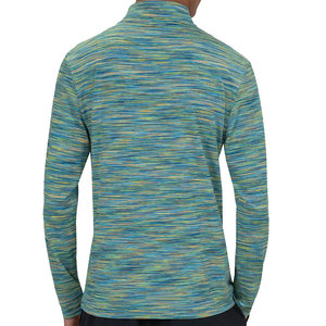 Venta al por mayor OEM: Camiseta de gimnasio de manga larga con media cremallera para hombre, 100% algodón, transpirable, para entrenamiento de invierno, teñido liso, de alta calidad. - Product Image 4