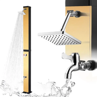 2023 Kangrun vente chaude douche extérieure portable de luxe dorée pour piscine