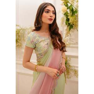 Robe fourreau en mousseline à imprimé floral avec taille naturelle - Product Image 2