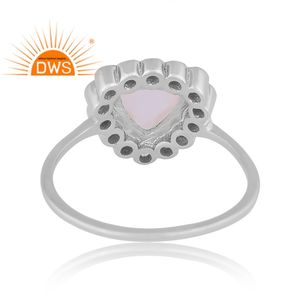 Anillo apilable de piedra de Luna arcoíris y circonita cúbica natural de plata esterlina superventas, fabricante de joyería personalizada - Product Image 4