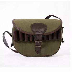 Sac de chasse pour chien REHEX IMPEX – Porte-cartouches en toile et cuir durable pour 100 à 125 cartouches, idéal pour le tir sur argile et les activités de plein air - Product Image 1