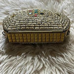 Monedero de mosaico étnico hecho a mano, bolso de mano indio con incrustaciones de piedra, bolso de fiesta nupcial, monedero de regalo de boda para damas - Product Image 1