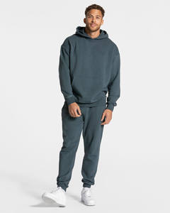 Latest Design Custom Acid Wash <b>Navy</b> Hoodie & Sweatpants Cotton <b>Fleece</b> Gym & Sportswear <b>Men's</b> Sweat Suits <b>Men's</b> Pants & Trousers - Product Image 1
