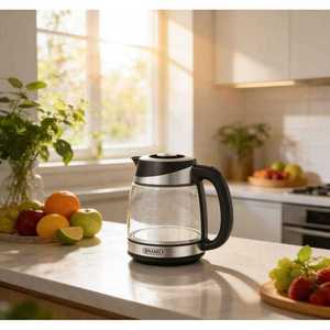 Hervidor Eléctrico de Vidrio Borosilicato, Acero Inoxidable 304, 1500W, 220V, Base Giratoria 360° con Función de Mantener Caliente, Hervidor de Agua Caliente Colorido - Product Image 5