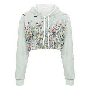 Nueva moda Top Trending Mujeres Sublimación Crop Top Sudadera con capucha Material duradero transpirable Sublimación Sudadera con los mejores diseños - Product Image 5