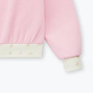Sweat-shirt décontracté d'hiver pour femme, rose, à col montant, imprimé, personnalisé sur le devant, en molleton écologique, tricoté, à épaules tombantes, manches longues - Product Image 4
