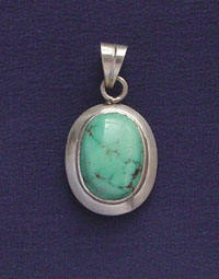 จี้925เงินสเตอร์ลิงทำด้วยมือจี้เทอร์ควอยส์เพชรรูปหัวใจดอกไม้จำนวนรูปแบบทางศาสนาสำหรับของขวัญปาร์ตี้ - Product Image 4