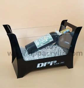 Porte-bouteille en plastique acrylique transparent de haute qualité avec fonction de refroidissement Style bois massif bon prix - Product Image 2