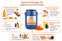 Colorant Orange 62 de Haute Pureté pour Solvants Industriels, Produits Chimiques Shramik CAS 52256378 pour Plastiques, Encres, Huiles, Carburants et Colorants pour Papier