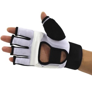 2025 Logo personnalisé en cuir Durable adulte jeunesse enfants Muay Thai MMA formation demi-doigt blanc gants de boxe - Product Image 6