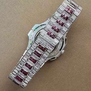 Men's High Quality Stainless Steel SEIKO Movement Luxury Classic Ice Color Moissanite Calendar Diver <b>Watch</b> Glass Crystal Limited - Product Image 3