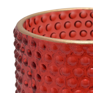 Portavelas Decorativos Elegantes de Vidrio con Puntos Rojos para Decoración del Hogar - Product Image 3